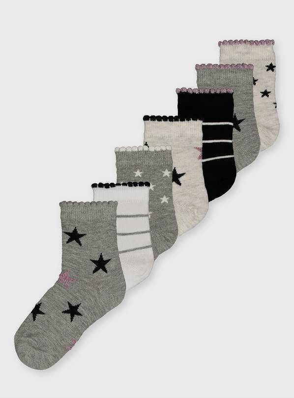 Mono Star & Stripe Socks 7 Pack - 12.5-3.5